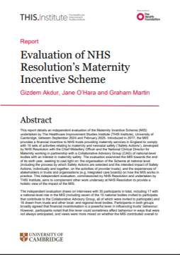 Link to THIS Institute Maternity Incentive Scheme Qualitative Report resource